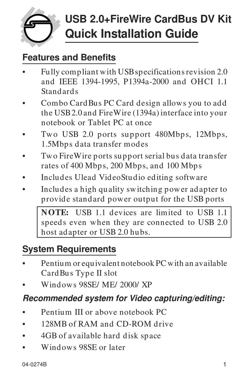 SIIG US2273 Quick installation guide
