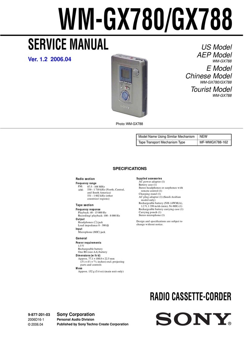 Sony WM-GX780 User manual