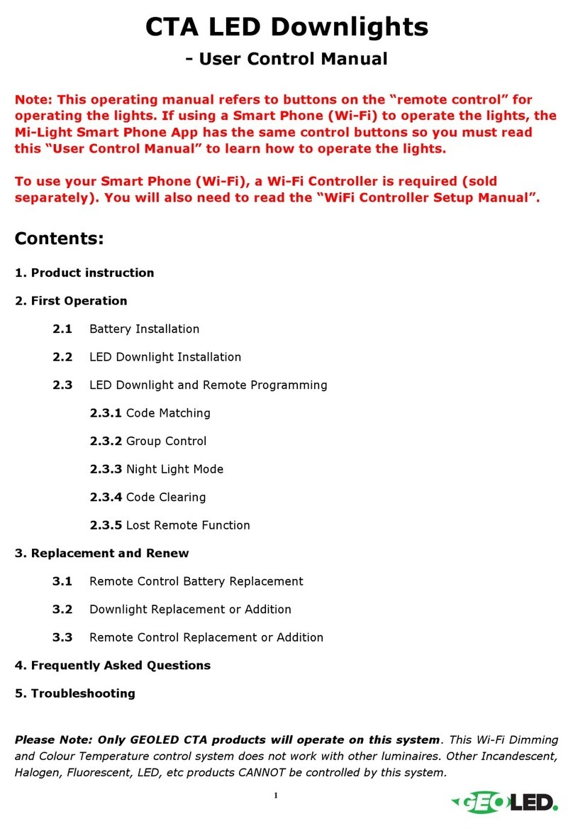 GEO LED CTA LED Downlights user manual