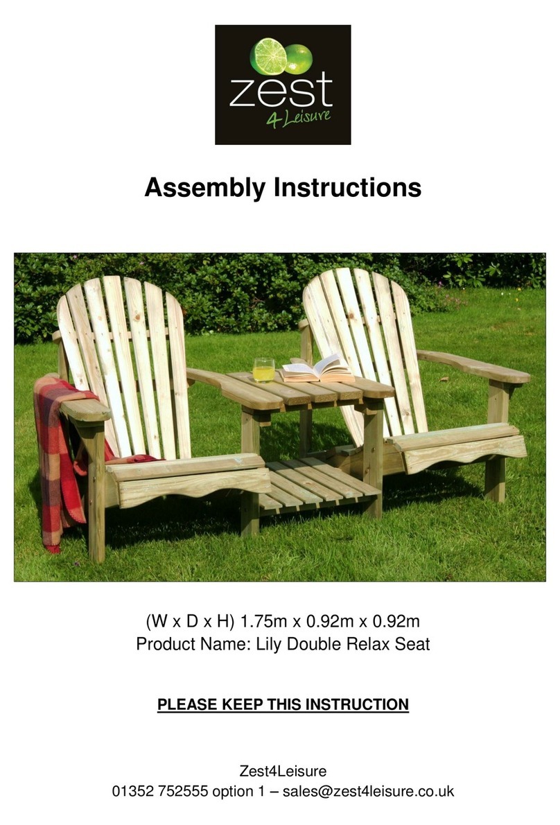 Zest 4 Leisure Lily Double Relax Seat Assembly instructions