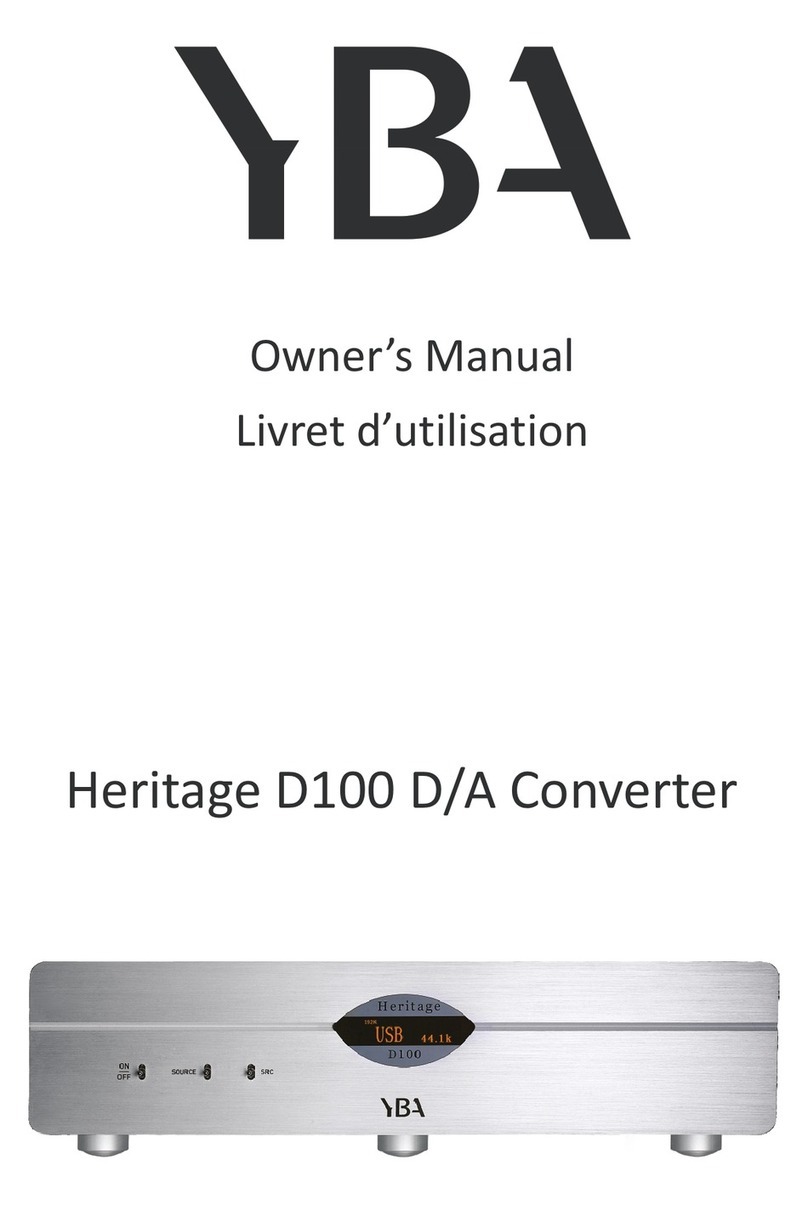 YBA DESIGN Heritage D100 owner's manual