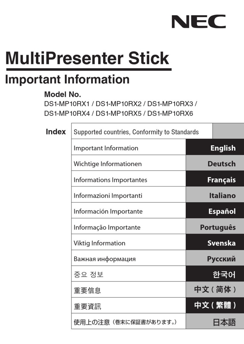 NEC DS1-MP10RX1 Operating manual