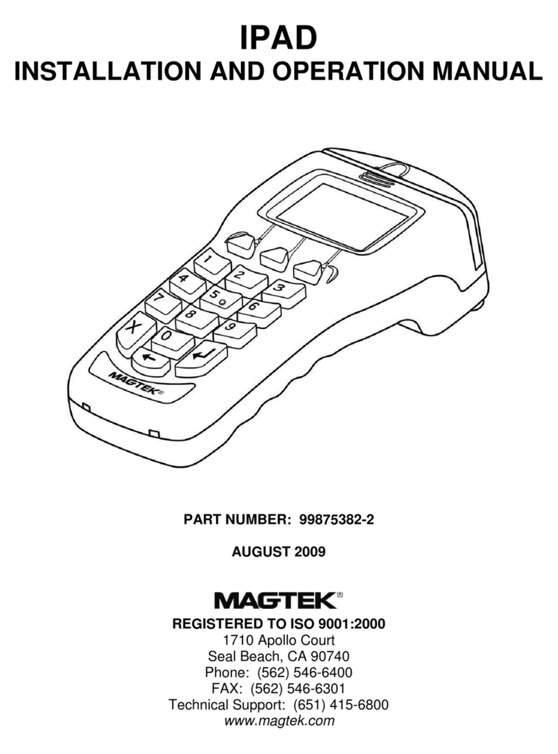 Magtek IPAD Installation and operation manual