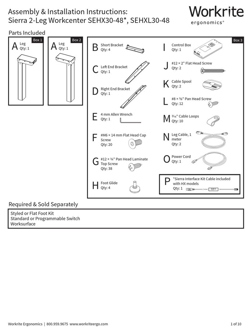 Workrite SEHX30-48 series Assembly & installation manual Workrite SEHX30-48 series Assembly & installation manual