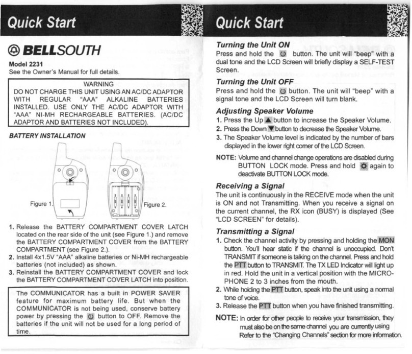 BellSouth 2231 quick start guide