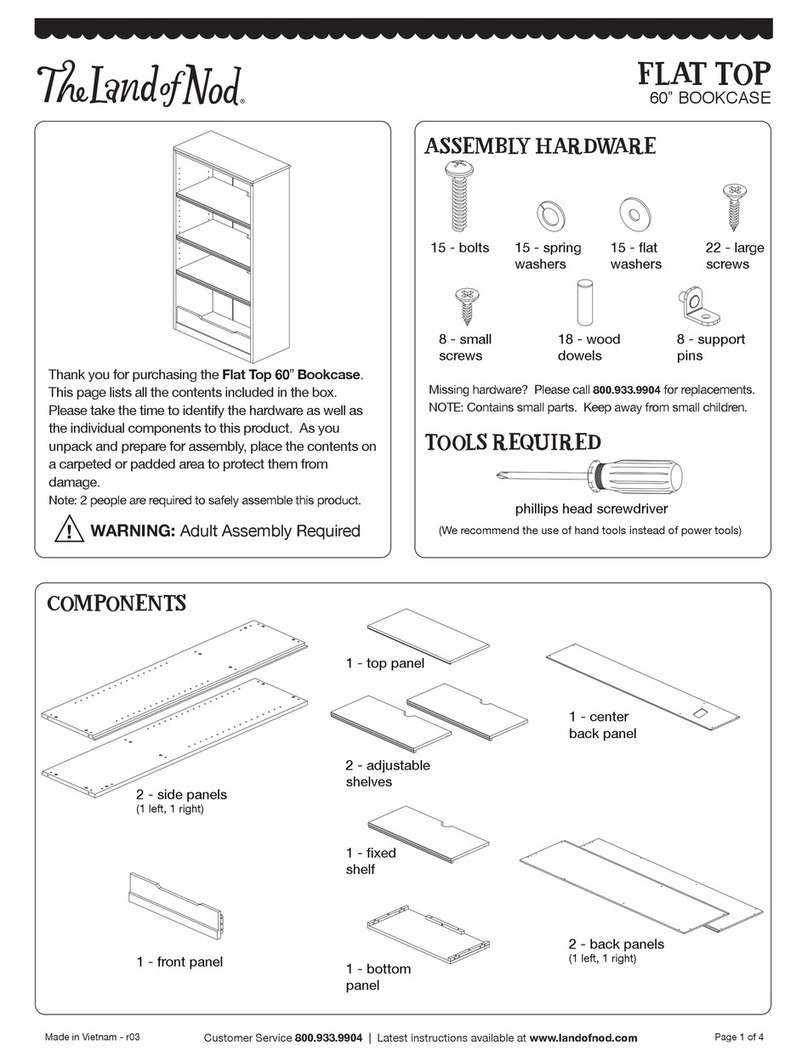 The Land of Nod FLAT TOP 60 inch Bookcase User manual