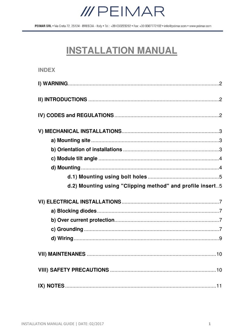 Peimar SRL Peimar installation manual Peimar SRL Peimar installation manual