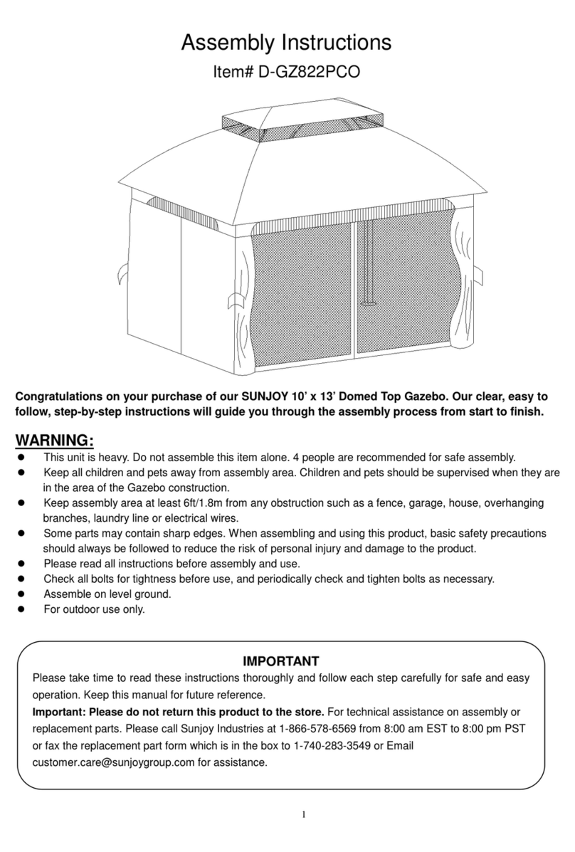 Sunjoy Industries D-GZ822PCO Assembly instructions