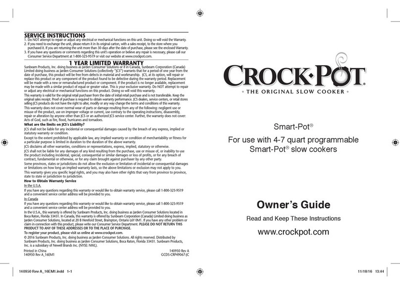 Crock-Pot Smart-Pot User manual