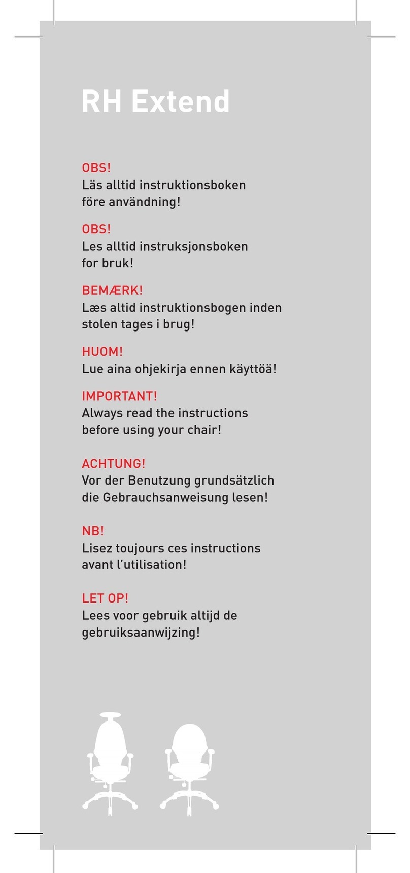 RH Chairs RH Extend instruction manual