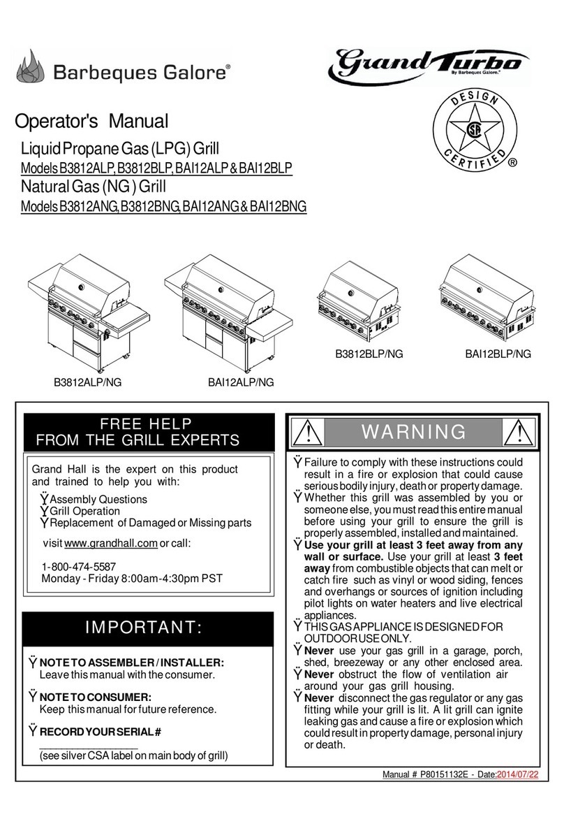 Barbeques Galore B3812ALP Operator's manual