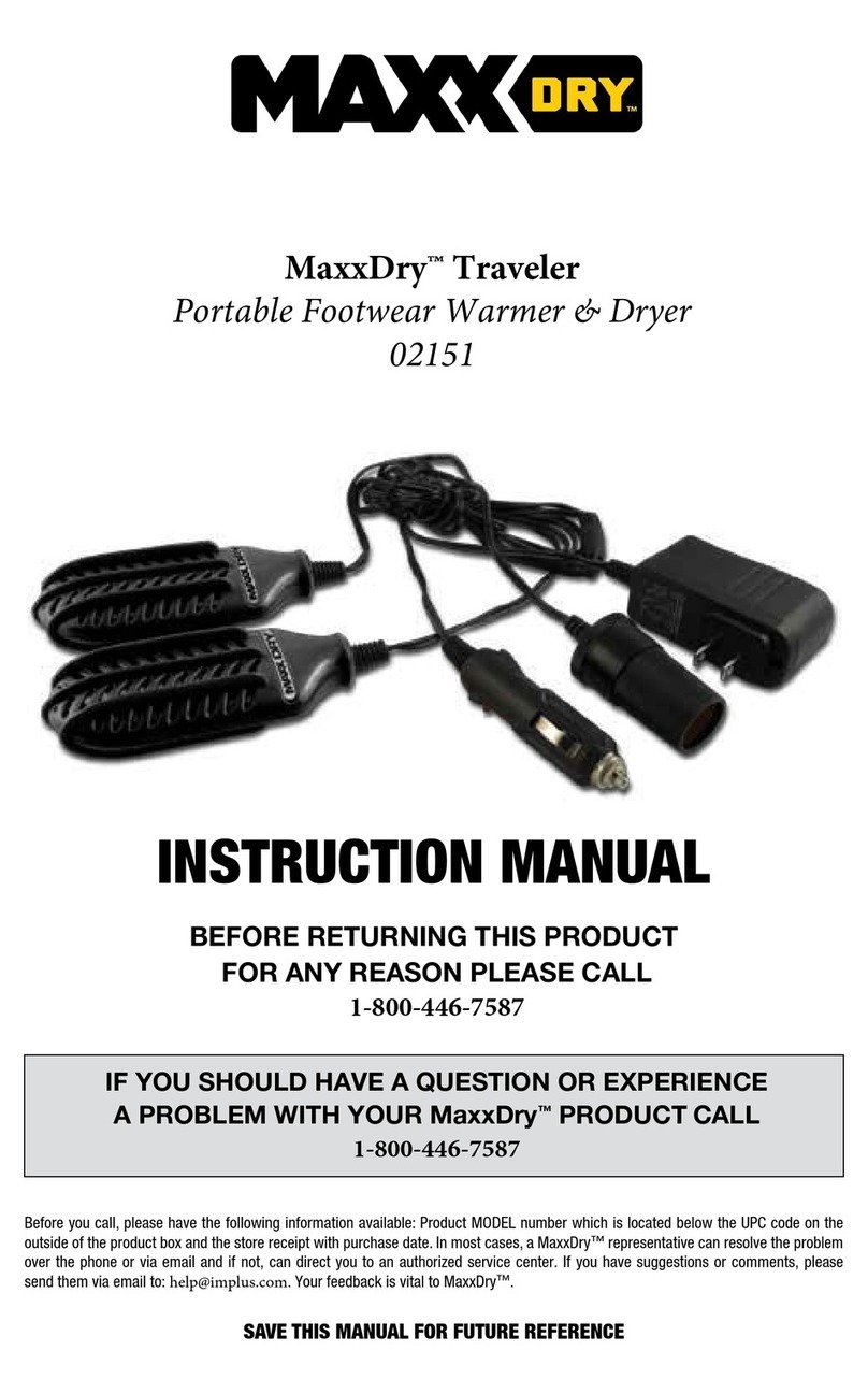 Maxxdry Traveler 02151 instruction manual Maxxdry Traveler 02151 instruction manual
