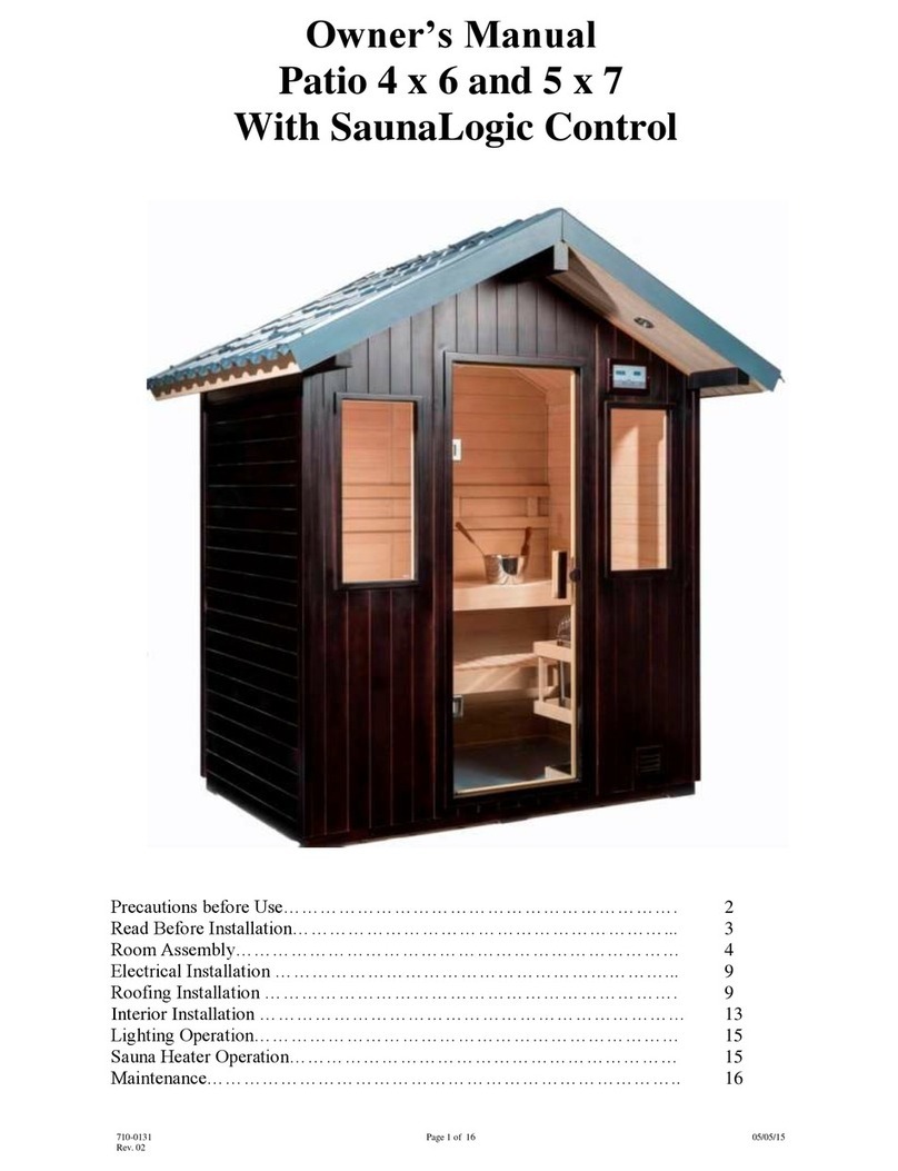 Saunatec Patio 4 x 6 User manual Saunatec Patio 4 x 6 User manual
