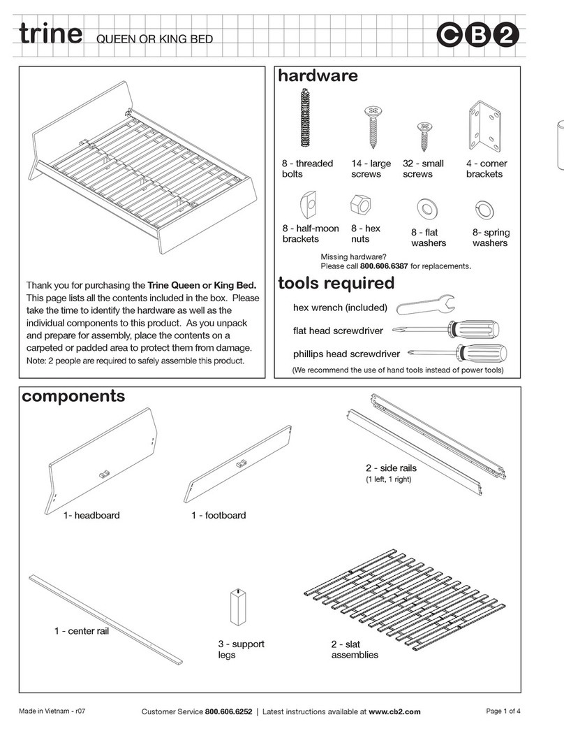 CB2 Trine Queen or King Bed User manual