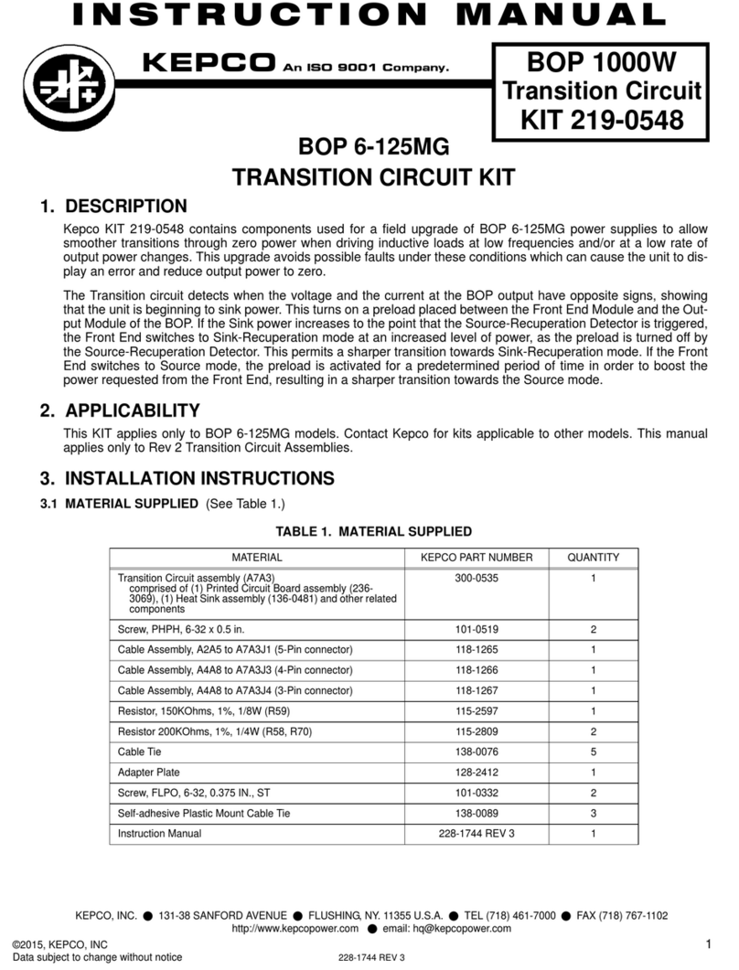 KEPCO KIT 219-0548 instruction manual