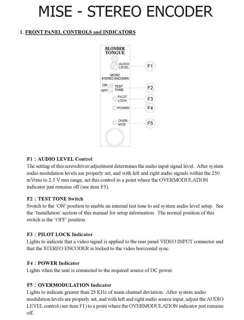Blonder tongue MISE User manual