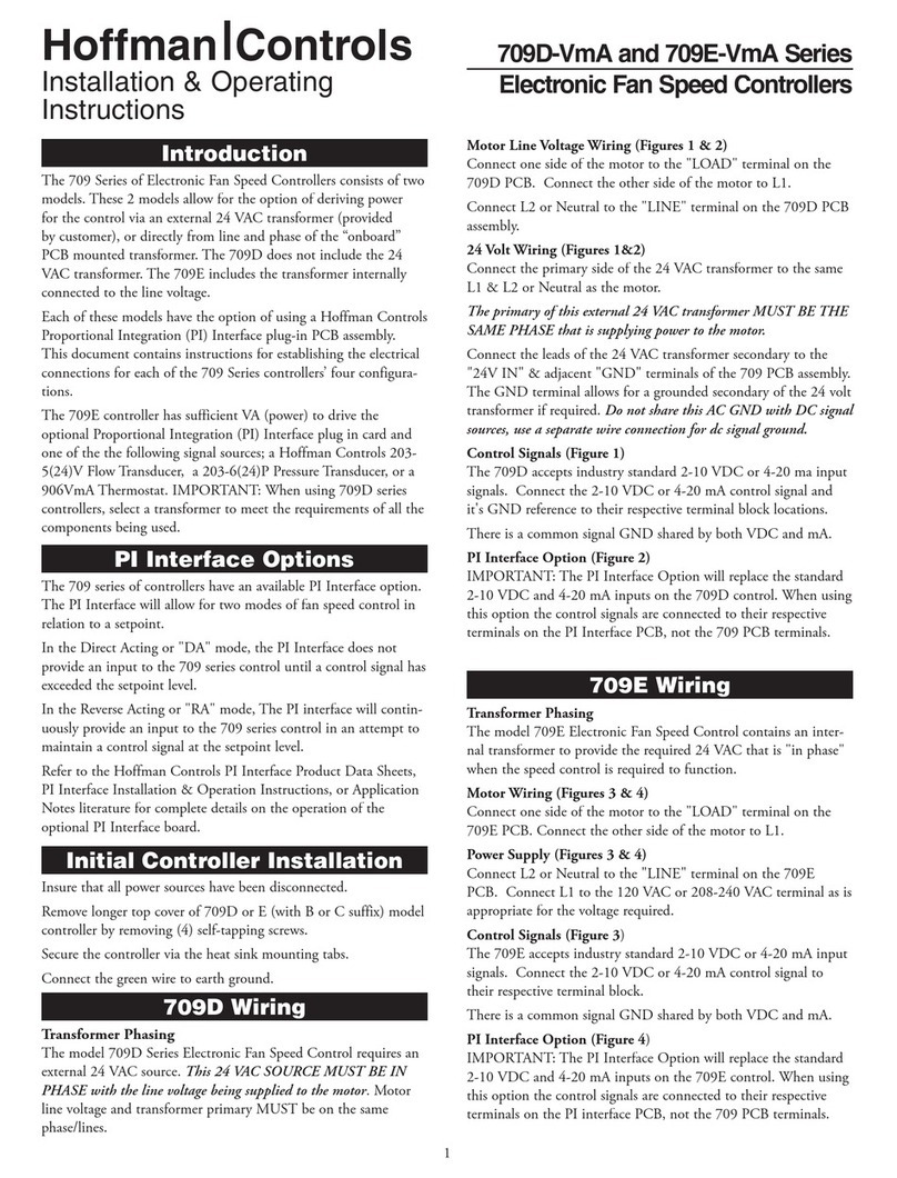 Hoffman 709D-VmA Series Installation and operating instructions