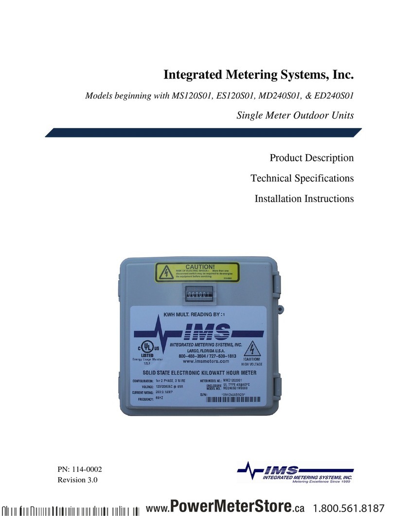 Integrated Meterting Systems MS120S01 Technical specifications and installation instructions