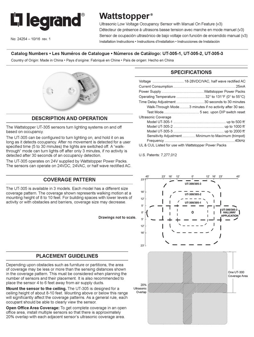 LEGRAND Wattstopper UT-305-1 User manual