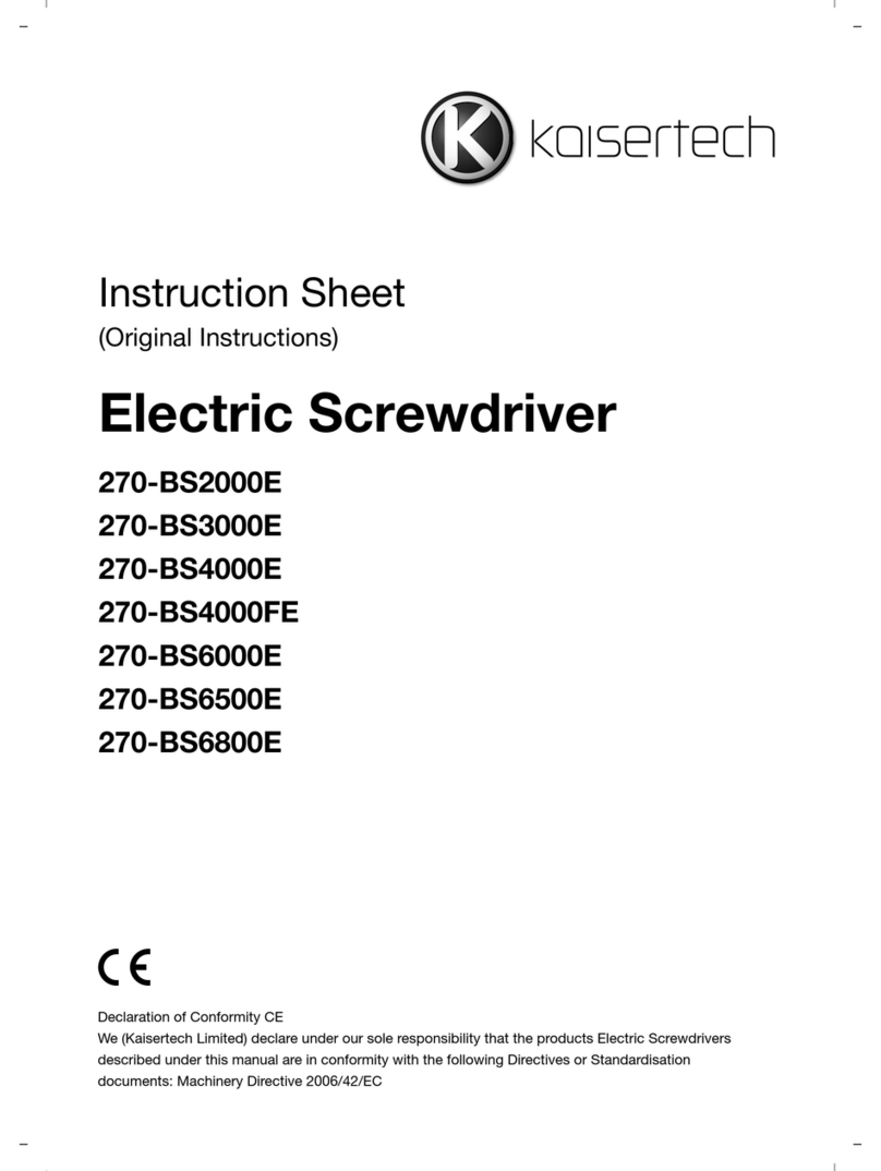 Kaisertech 270-BS2000E instruction sheet