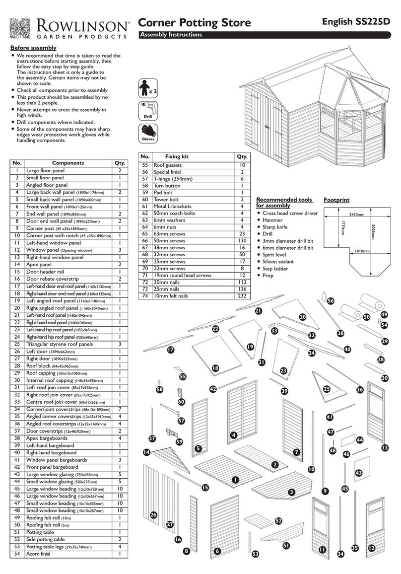 Rowlinson SS225D Assembly instructions Rowlinson SS225D Assembly instructions