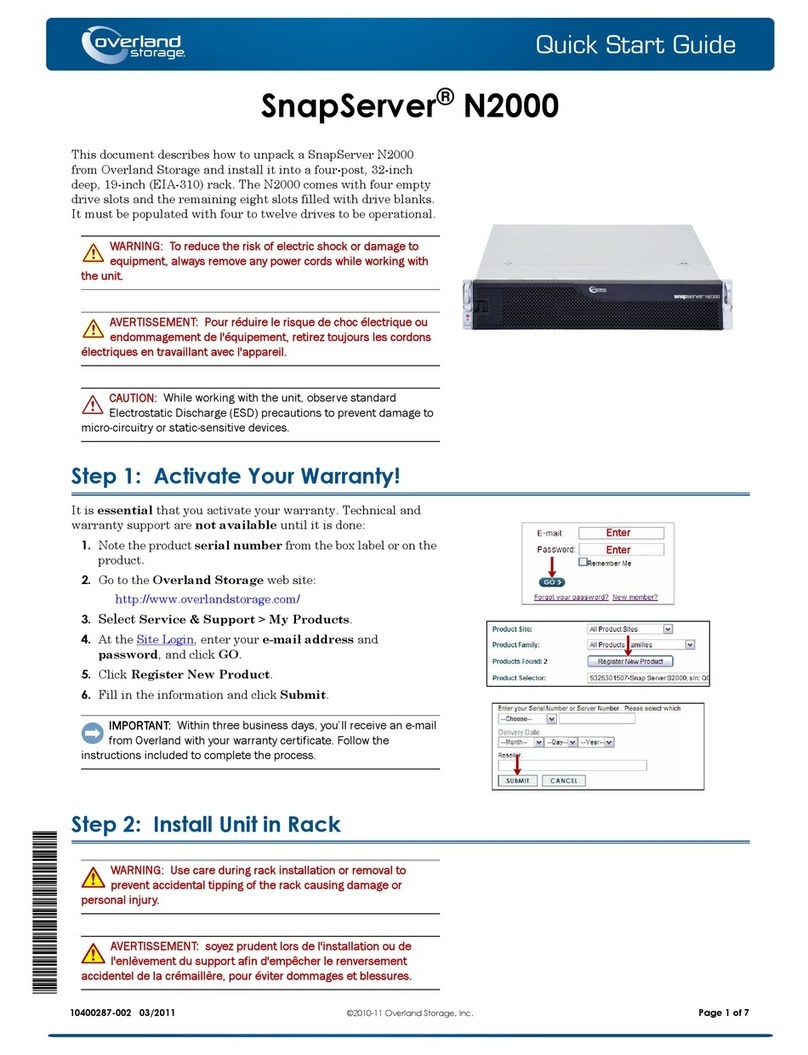 Overland Storage SnapServer N2000 User manual