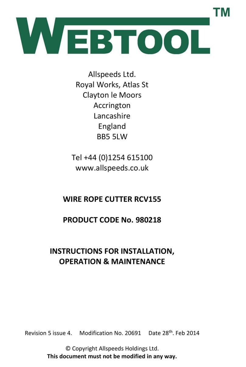 Webtool RCV155 Instructions for installation, operation care and maintenance