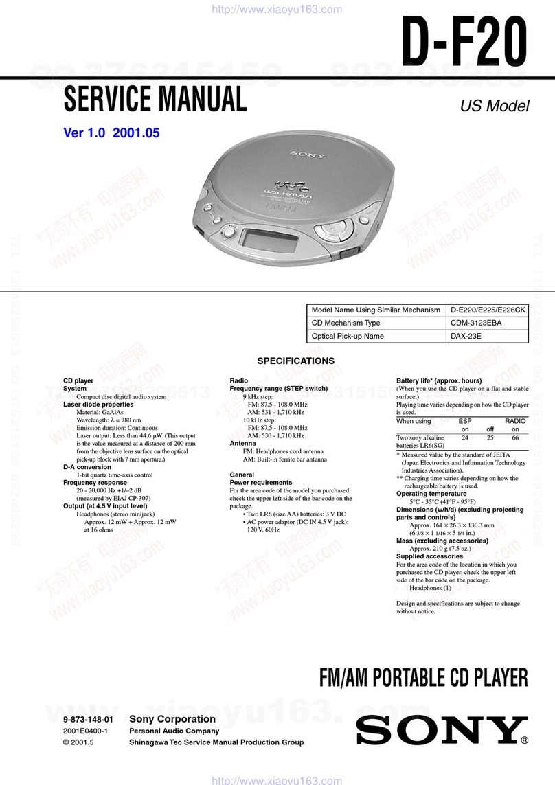 Sony Walkman D-F20 User manual