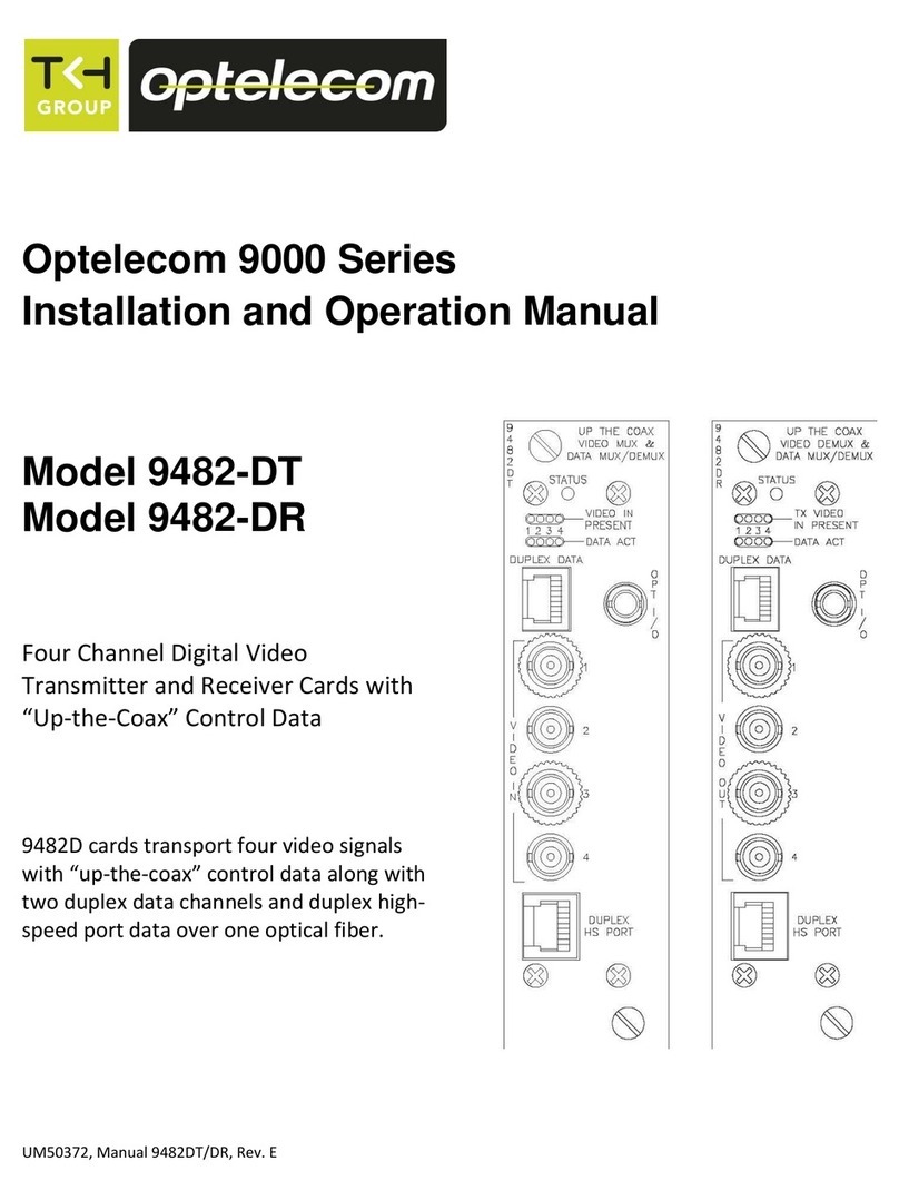 Optelecom 9482-DT Installation and operation manual Optelecom 9482-DT Installation and operation manual