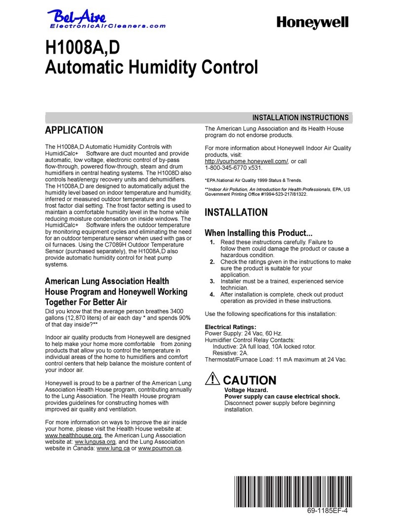 Honeywell Tradeline H1008D installation instructions Honeywell Tradeline H1008D installation instructions