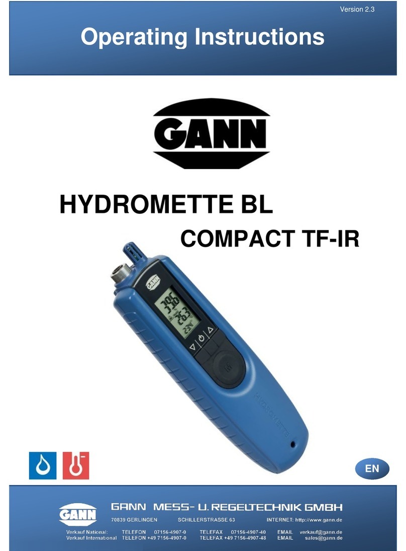 GANN Hydromette BL Compact TF-IR User manual