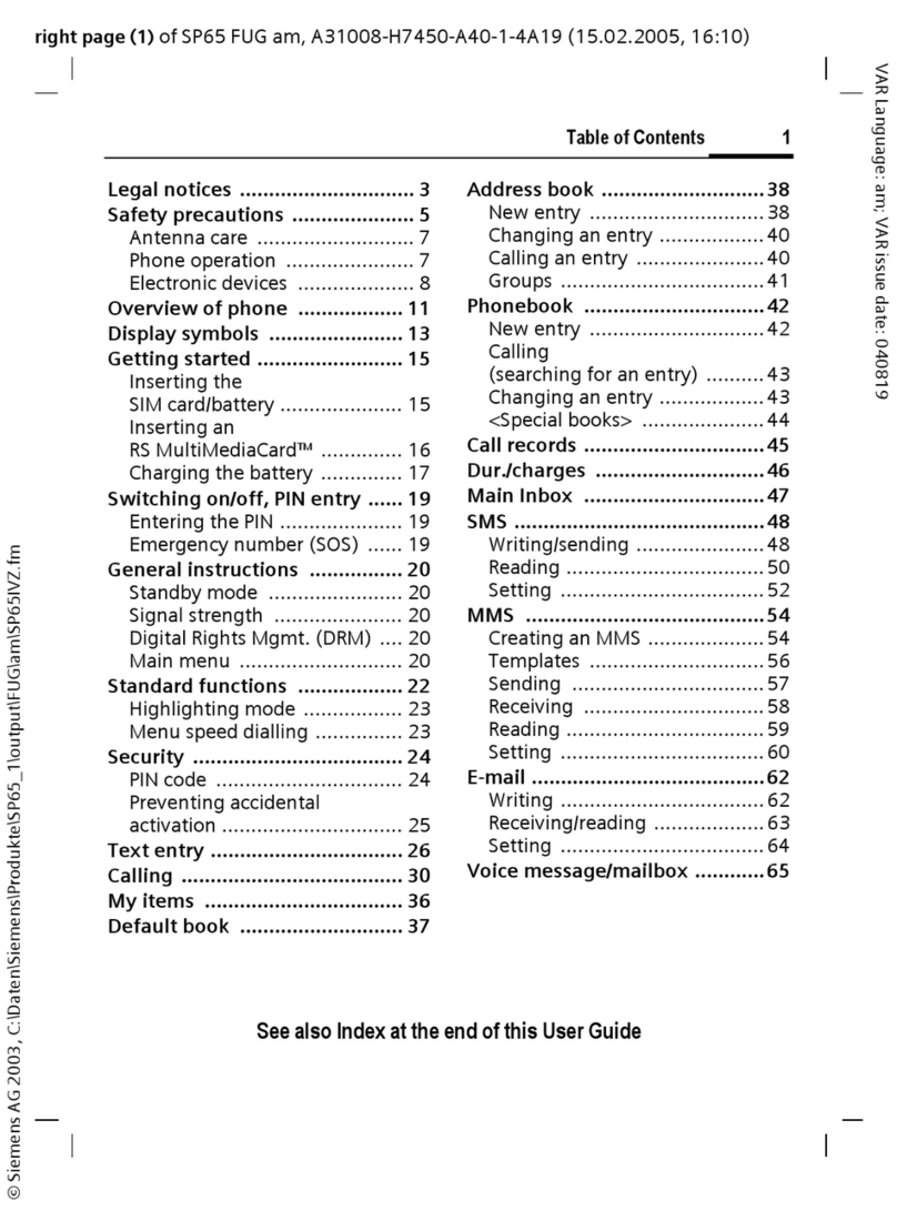 Siemens SP65 User manual Siemens SP65 User manual