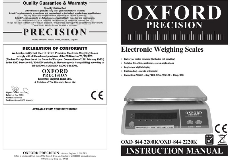 Oxford PRECISION WS-6E instruction manual