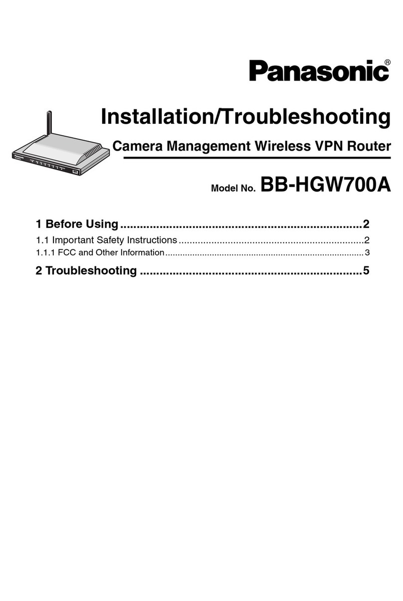 Panasonic BB-HGW700A - Network Camera Router Installation/troubleshooting