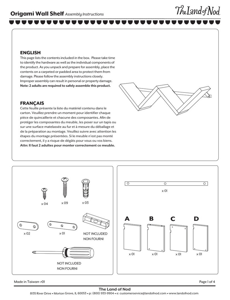 The Land of Nod Origami Wall Shelf Assembly instructions