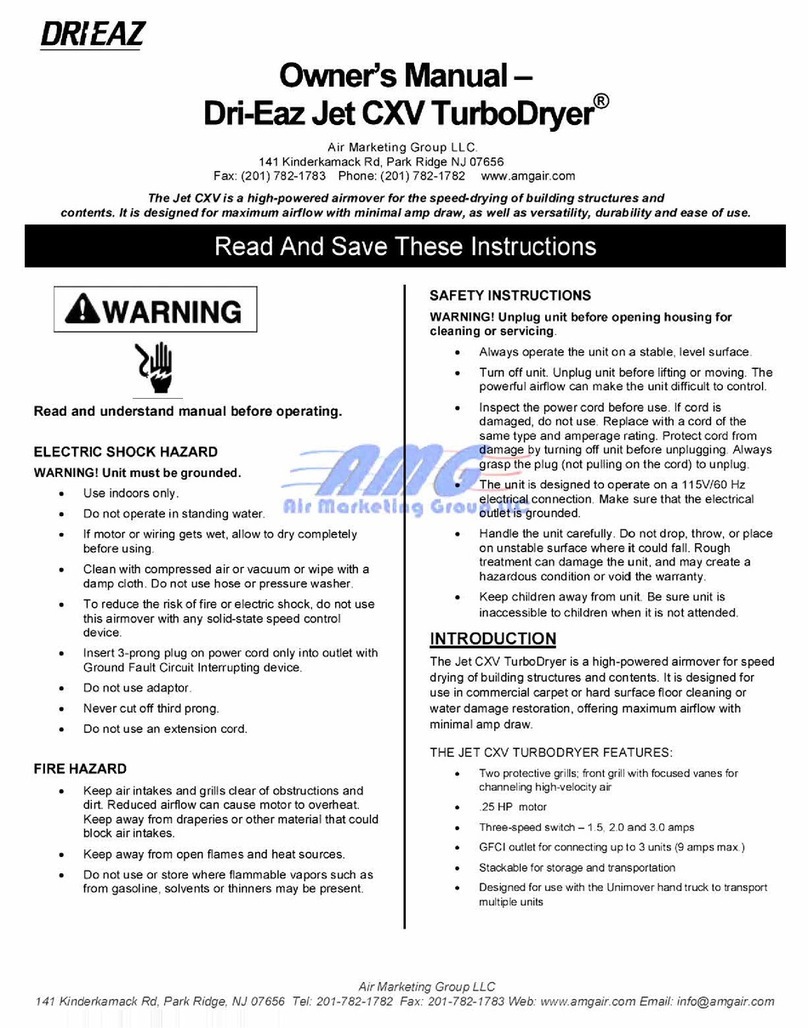 Drieaz Jet CXV TurboDryer F367 User manual