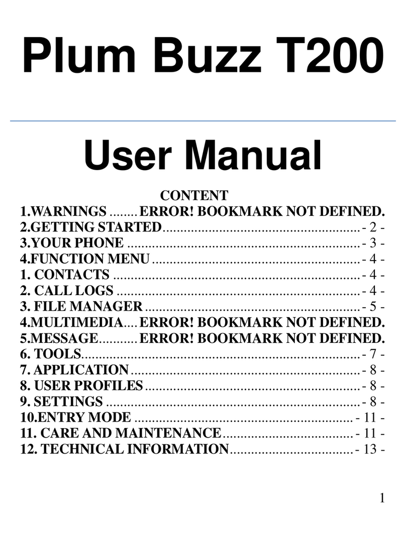 Plum Mobile Buzz T200 User manual Plum Mobile Buzz T200 User manual