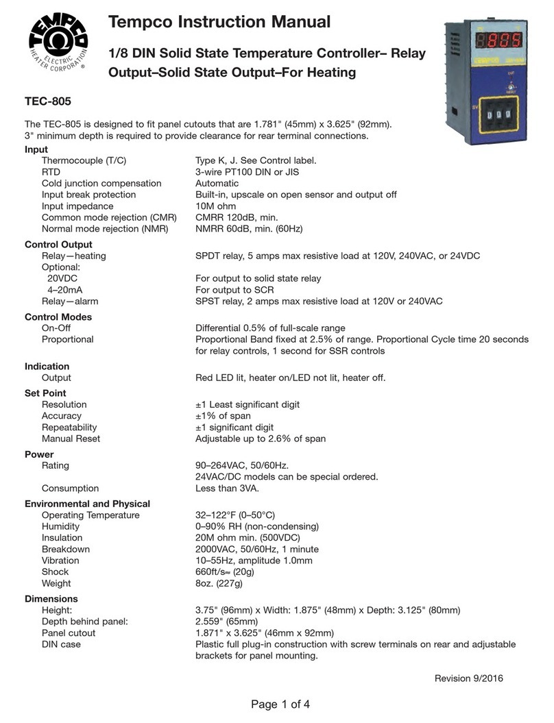 Tempco TEC-805 instruction manual