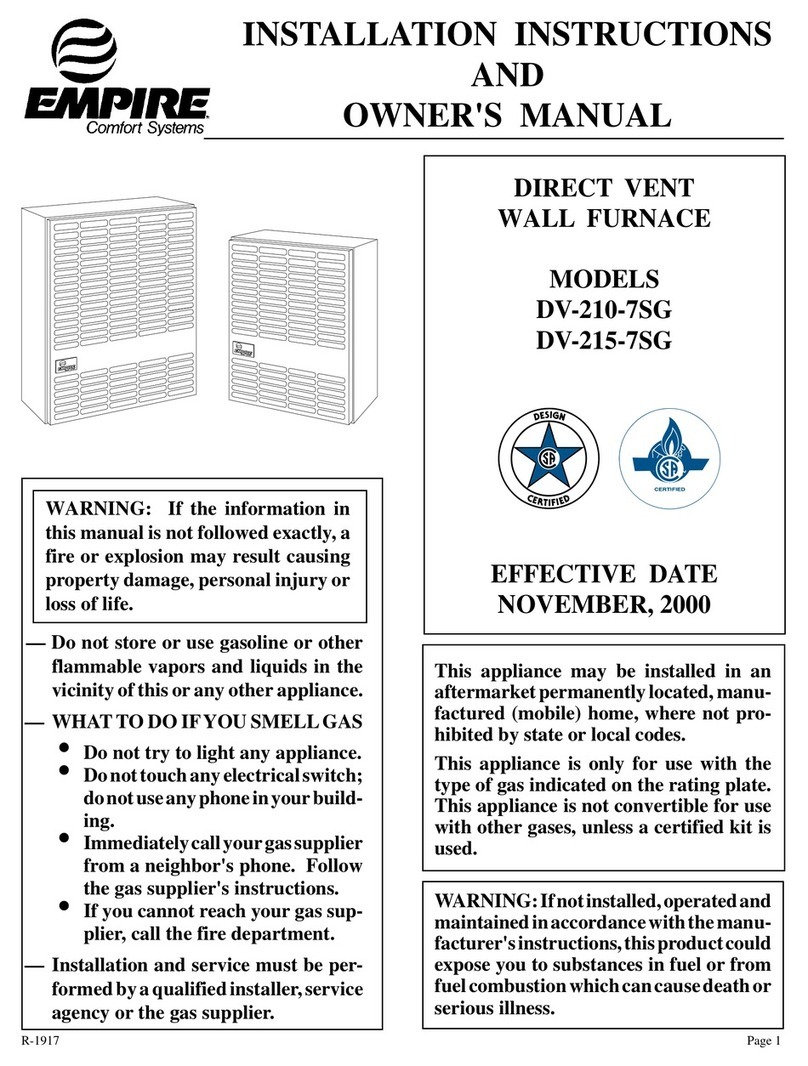 Empire Comfort Systems DV-210-7SG Quick start guide
