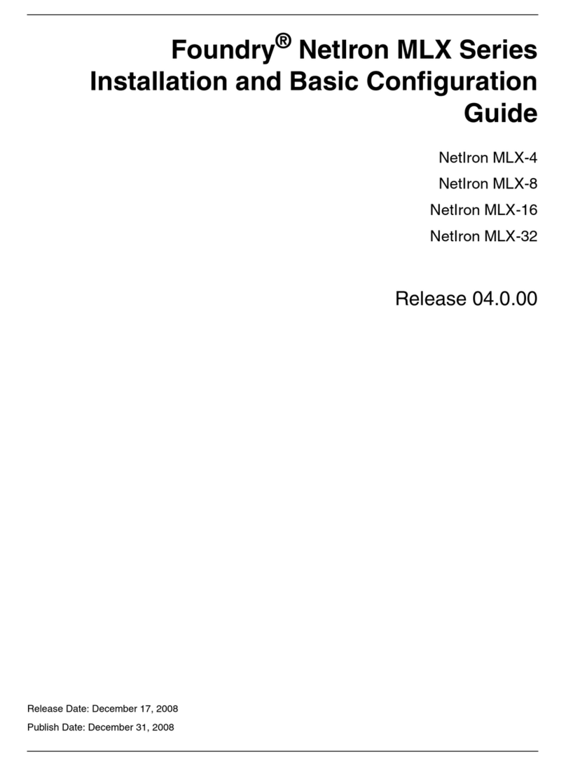 Foundry Networks NetIron MLX-4 Installation and configuration guide Foundry Networks NetIron MLX-4 Installation and configuration guide