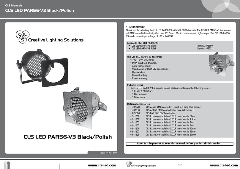 Creative Lighting Solutions CLS LED PAR56-V3 User manual