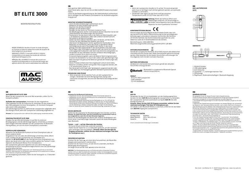 MAC Audio BT ELITE 3000 User manual