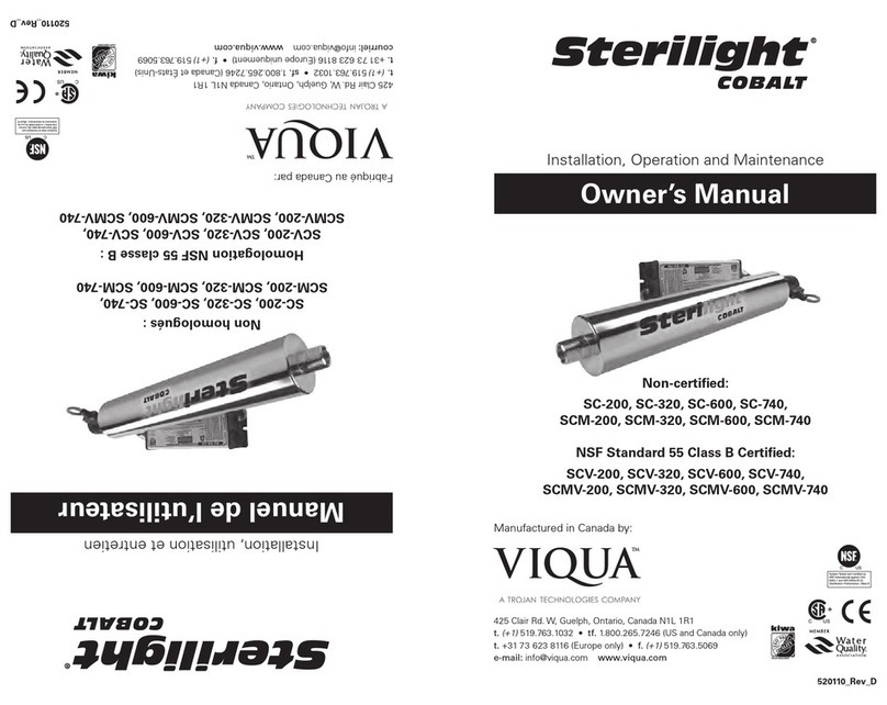 Sterilight SC-320 owner's manual