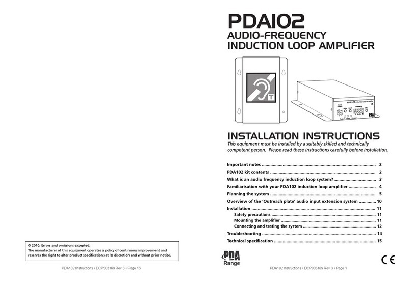 PDA Range PDA102 User manual