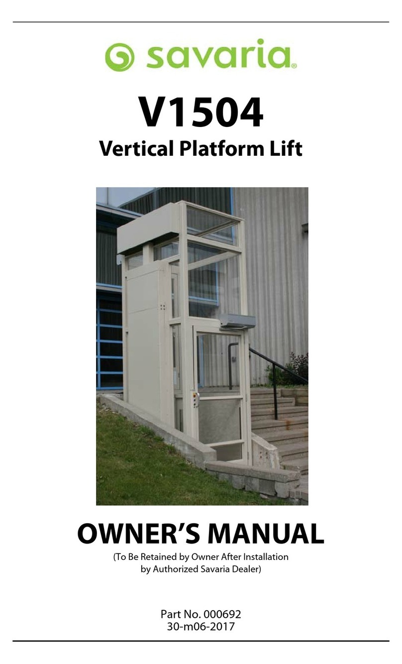 Savaria V1504 User manual Savaria V1504 User manual