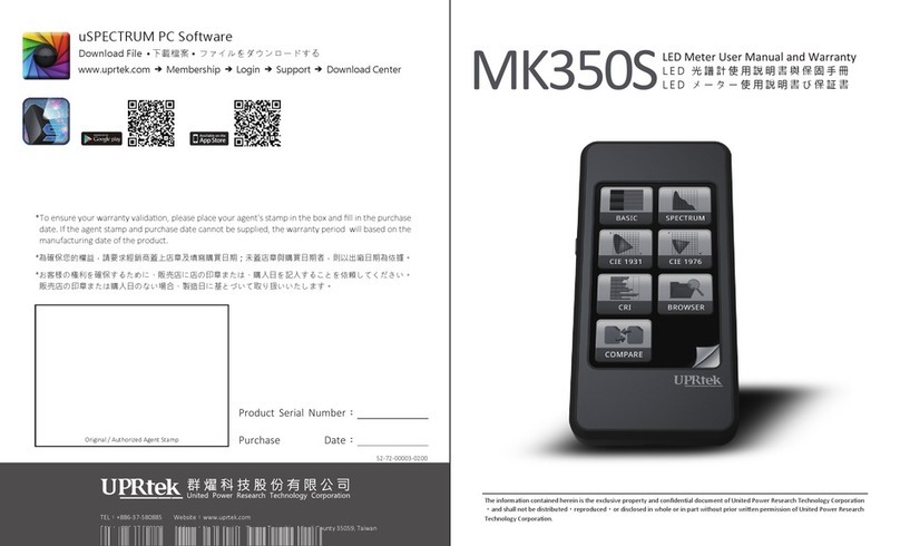UPRtek MK350S PREMIUM User manual and warranty