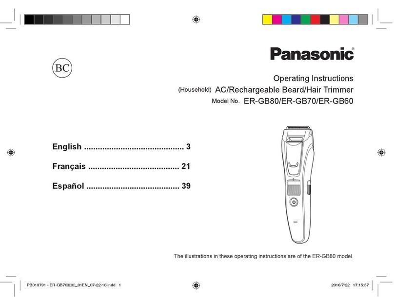Panasonic ER-GB70 operating instructions