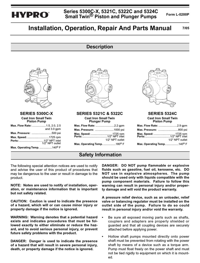 Hypro SERIES 5300C-X Use and care manual