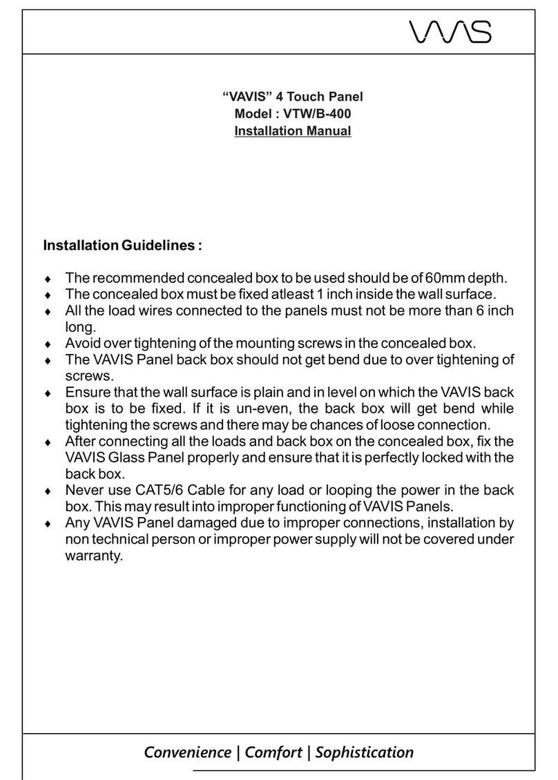 VAVIS VTW/B-400 installation manual