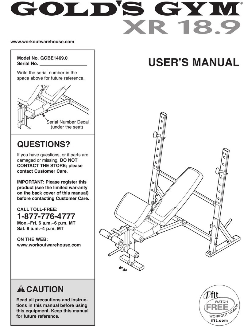 Gold's Gym GGBE 1469.0 User manual